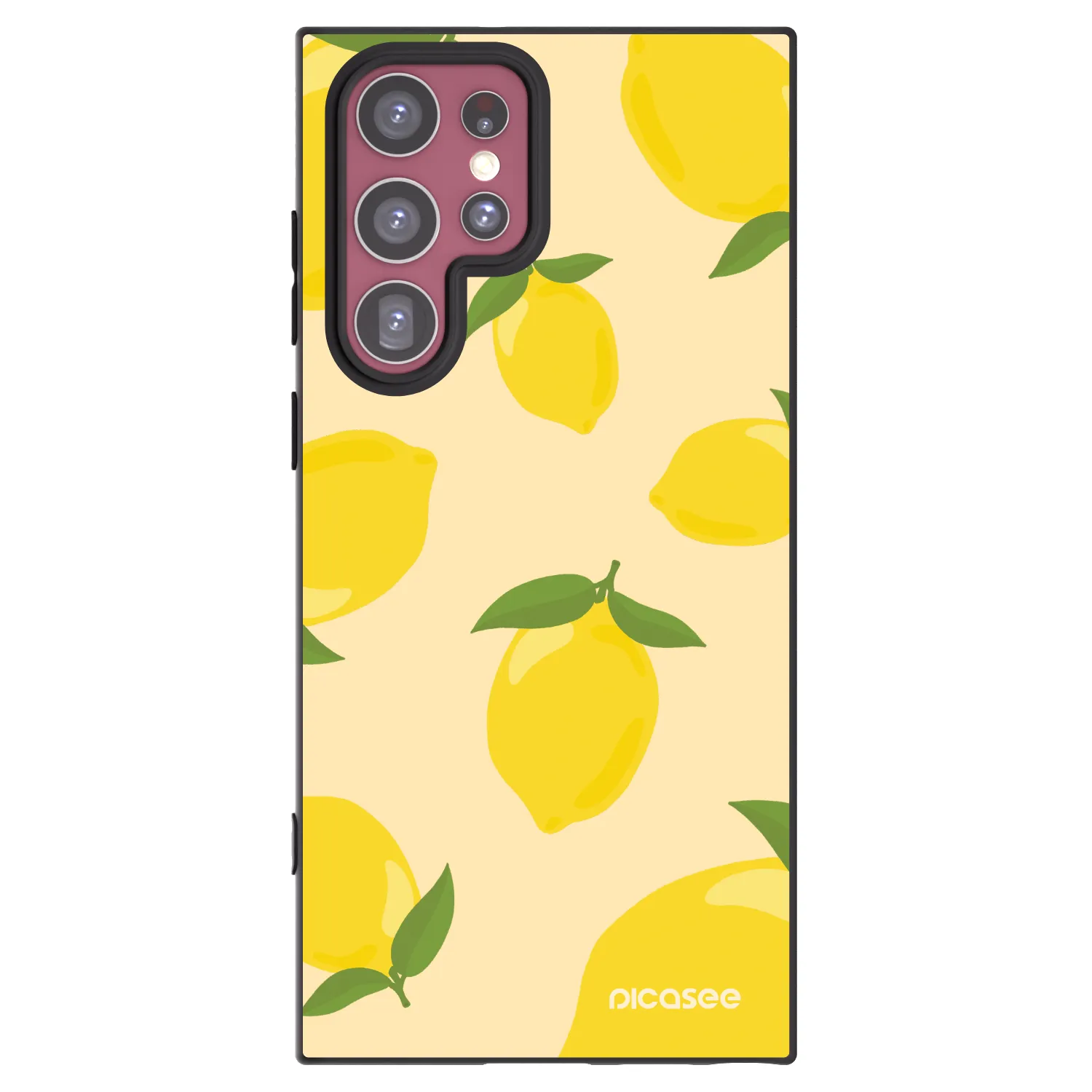 Picasee crna silikonska maskica za Samsung Galaxy S22 Ultra 5G - Limoncella