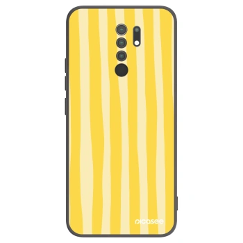 Picasee crna silikonska maskica za Xiaomi Redmi 9 - Lines lemon