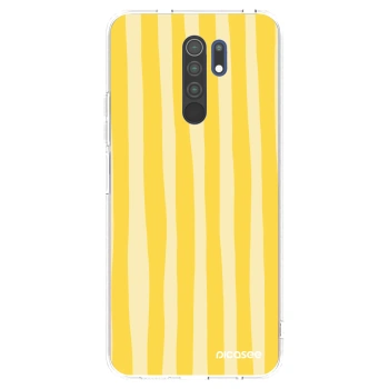 Picasee silikonska prozirna maskica za Xiaomi Redmi 9 - Lines lemon