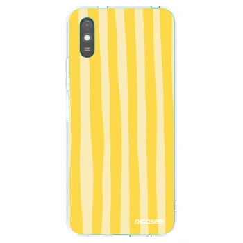 Picasee silikonska prozirna maskica za Xiaomi Redmi 9A - Lines lemon