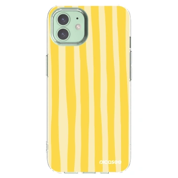 Picasee silikonska prozirna maskica za Apple iPhone 12 Pro - Lines lemon