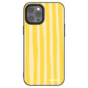 Picasee crna silikonska maskica za Apple iPhone 12 Pro Max - Lines lemon