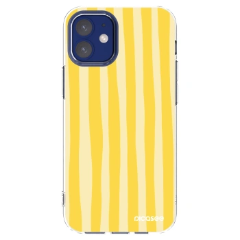 Picasee silikonska prozirna maskica za Apple iPhone 12 mini - Lines lemon