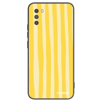 Picasee crna silikonska maskica za Xiaomi Poco M3 - Lines lemon