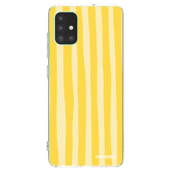 Picasee silikonska prozirna maskica za Samsung Galaxy M51 M515F - Lines lemon