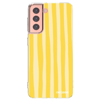 Picasee silikonska prozirna maskica za Samsung Galaxy S21 5G G991B - Lines lemon