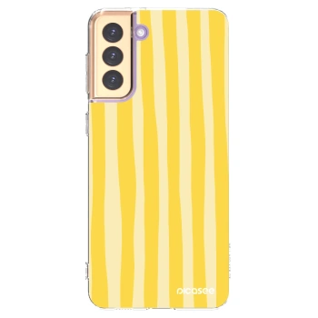 Picasee silikonska prozirna maskica za Samsung Galaxy S21+ 5G G996F - Lines lemon