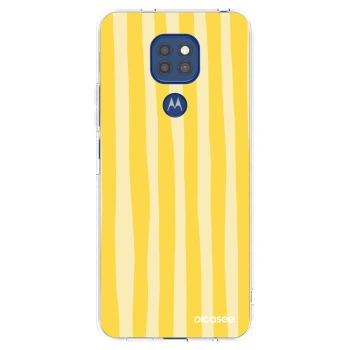 Picasee silikonska prozirna maskica za Motorola Moto G9 Play - Lines lemon