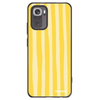 Picasee crna silikonska maskica za Xiaomi Redmi Note 10 - Lines lemon