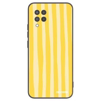 Picasee crna silikonska maskica za Samsung Galaxy A42 A426B - Lines lemon