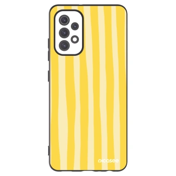 Picasee crna silikonska maskica za Samsung Galaxy A32 5G A326B - Lines lemon