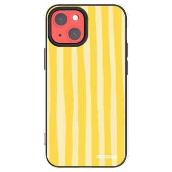 Picasee crna silikonska maskica za Apple iPhone 13 mini - Lines lemon