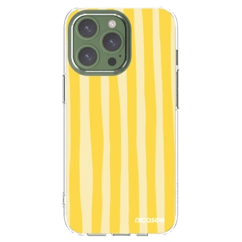 Picasee silikonska prozirna maskica za Apple iPhone 13 Pro - Lines lemon
