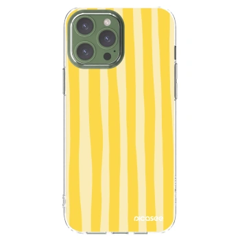 Picasee silikonska prozirna maskica za Apple iPhone 13 Pro Max - Lines lemon