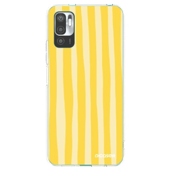 Picasee silikonska prozirna maskica za Xiaomi Redmi Note 10 5G - Lines lemon