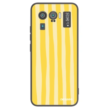 Picasee crna silikonska maskica za Xiaomi Mi 11 Ultra - Lines lemon