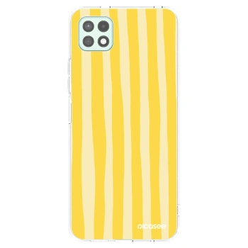 Picasee silikonska prozirna maskica za Samsung Galaxy A22 A226B 5G - Lines lemon