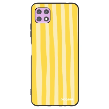 Picasee crna silikonska maskica za Samsung Galaxy A22 A226B 5G - Lines lemon