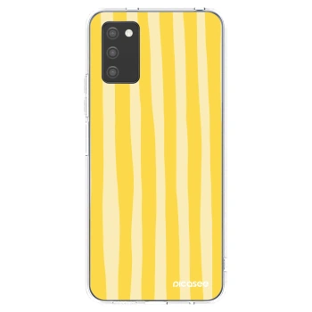 Picasee silikonska prozirna maskica za Samsung Galaxy A02s A025G - Lines lemon