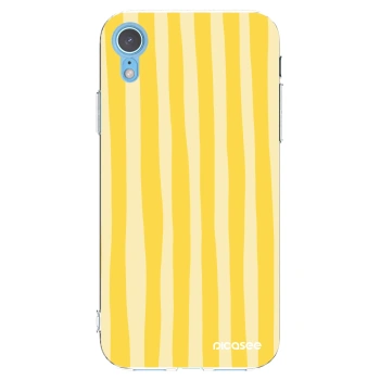 Picasee silikonska prozirna maskica za Apple iPhone XR - Lines lemon