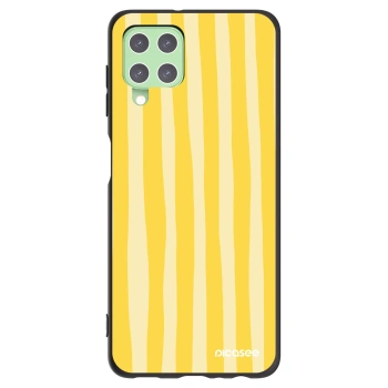 Picasee crna silikonska maskica za Samsung Galaxy A22 A225F 4G - Lines lemon