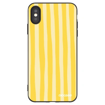 Picasee crna silikonska maskica za Apple iPhone XS Max - Lines lemon