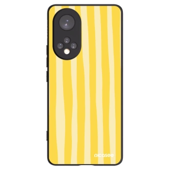 Picasee crna silikonska maskica za Honor 50 5G - Lines lemon