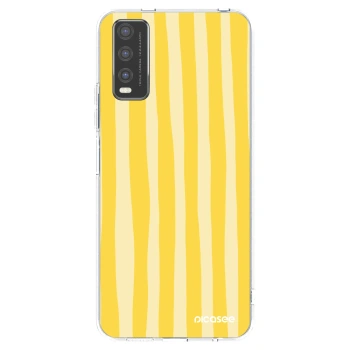Picasee silikonska prozirna maskica za Vivo Y20s - Lines lemon