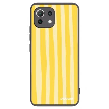 Picasee crna silikonska maskica za Xiaomi 11 Lite 5G NE - Lines lemon
