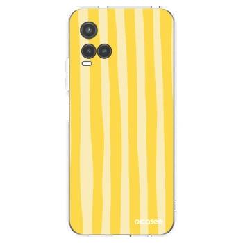 Picasee silikonska prozirna maskica za Vivo Y33s - Lines lemon