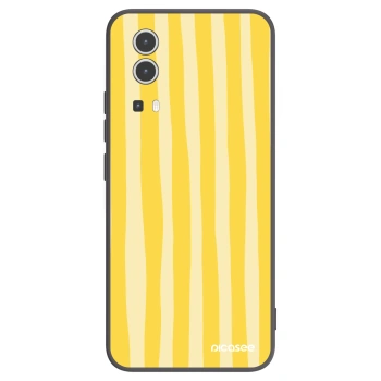 Picasee crna silikonska maskica za Vivo Y72 5G - Lines lemon