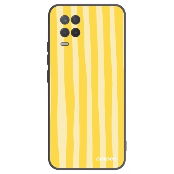 Picasee crna silikonska maskica za Realme 8 5G - Lines lemon
