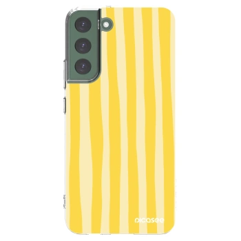 Picasee silikonska prozirna maskica za Samsung Galaxy S22+ 5G - Lines lemon