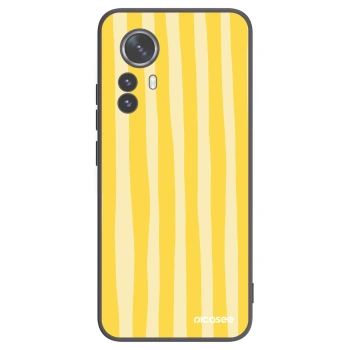 Picasee crna silikonska maskica za Xiaomi 12 Pro - Lines lemon