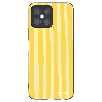 Picasee crna silikonska maskica za Honor X8 4G - Lines lemon