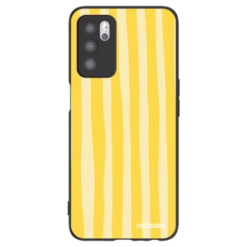 Picasee crna silikonska maskica za OPPO A16s - Lines lemon