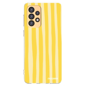 Picasee silikonska prozirna maskica za Samsung Galaxy A33 5G A336 - Lines lemon