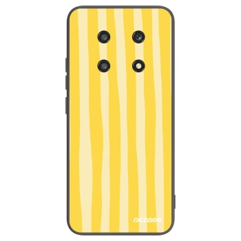 Picasee crna silikonska maskica za Honor Magic4 Lite 5G - Lines lemon