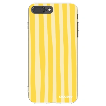 Picasee silikonska prozirna maskica za Apple iPhone 8 Plus - Lines lemon
