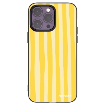 Picasee crna silikonska maskica za Apple iPhone 14 Pro Max - Lines lemon