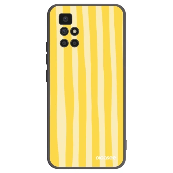 Picasee crna silikonska maskica za Xiaomi Redmi 10 (2022) - Lines lemon