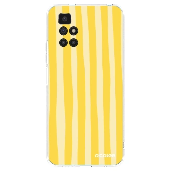 Picasee silikonska prozirna maskica za Xiaomi Redmi 10 (2022) - Lines lemon