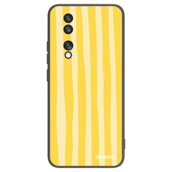 Picasee crna silikonska maskica za Honor 70 - Lines lemon