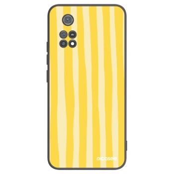 Picasee crna silikonska maskica za Xiaomi Poco M4 Pro - Lines lemon