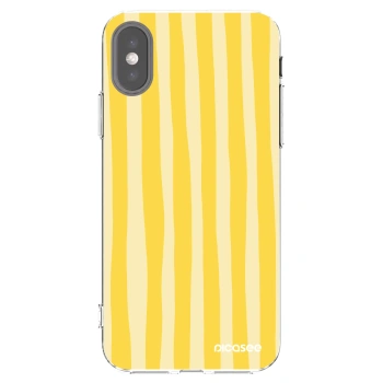 Picasee silikonska prozirna maskica za Apple iPhone X/XS - Lines lemon