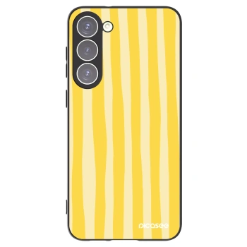 Picasee crna silikonska maskica za Samsung Galaxy S23+ 5G - Lines lemon