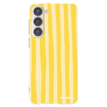 Picasee silikonska prozirna maskica za Samsung Galaxy S23+ 5G - Lines lemon