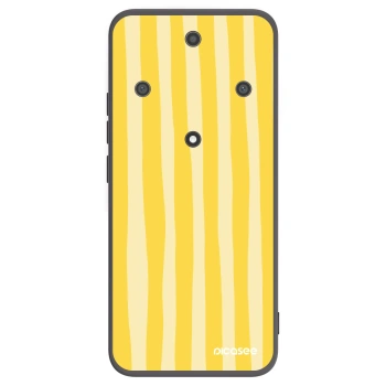 Picasee crna silikonska maskica za Honor Magic5 Lite 5G - Lines lemon