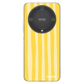 Picasee silikonska prozirna maskica za Honor Magic5 Lite 5G - Lines lemon