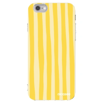 Picasee silikonska prozirna maskica za Apple iPhone 6/6S - Lines lemon